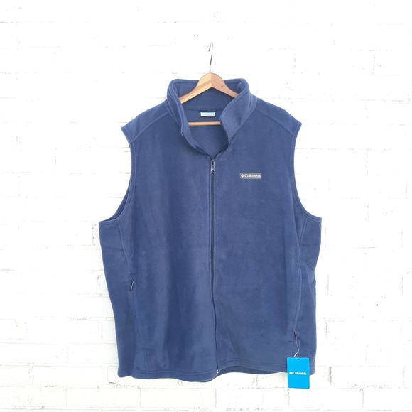 NWT Columbia Fleece Vest Navy Blue 2X - Picture 2 of 7